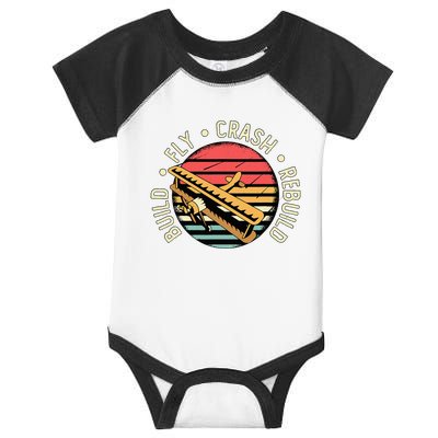 Build Fly Crash Rebuild Model Airplane Pilot Infant Baby Jersey Bodysuit