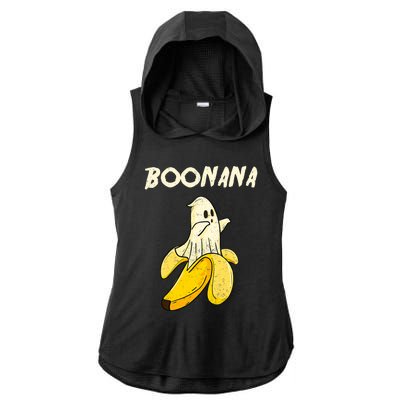 Boonana Funny Cute Banana Ghost Halloween Banana Lover Gifts Ladies PosiCharge Tri-Blend Wicking Draft Hoodie Tank