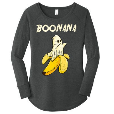 Boonana Funny Cute Banana Ghost Halloween Banana Lover Gifts Women's Perfect Tri Tunic Long Sleeve Shirt