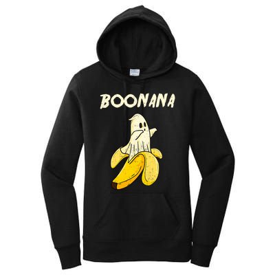 Boonana Funny Cute Banana Ghost Halloween Banana Lover Gifts Women's Pullover Hoodie