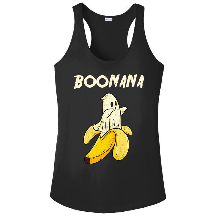 Boonana Funny Cute Banana Ghost Halloween Banana Lover Gifts Ladies PosiCharge Competitor Racerback Tank