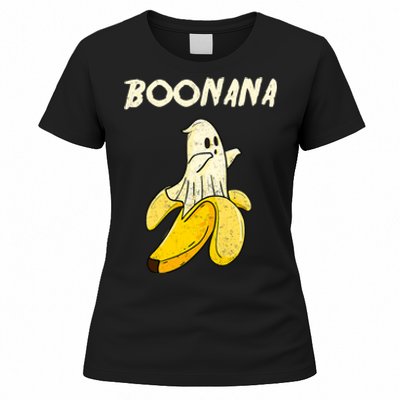 Boonana Funny Cute Banana Ghost Halloween Banana Lover Gifts Women's T-Shirt