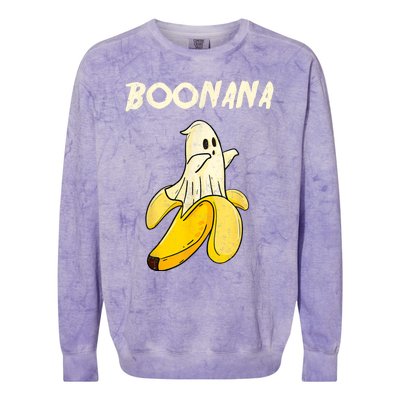 Boonana Funny Cute Banana Ghost Halloween Banana Lover Gifts Colorblast Crewneck Sweatshirt