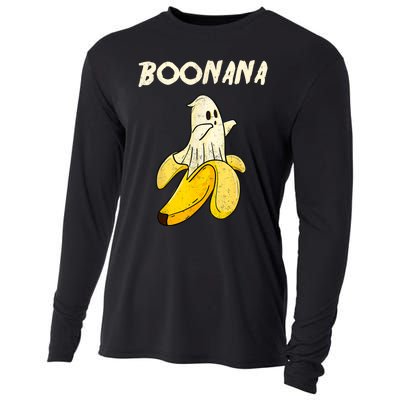 Boonana Funny Cute Banana Ghost Halloween Banana Lover Gifts Cooling Performance Long Sleeve Crew