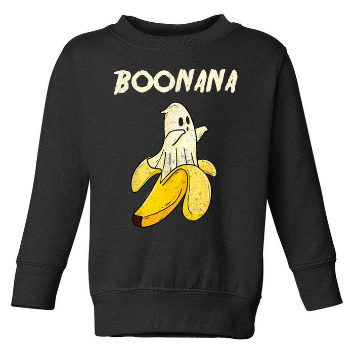 Boonana Funny Cute Banana Ghost Halloween Banana Lover Gifts Toddler Sweatshirt