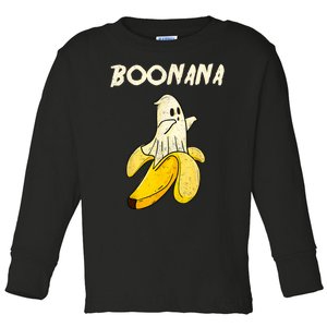 Boonana Funny Cute Banana Ghost Halloween Banana Lover Gifts Toddler Long Sleeve Shirt