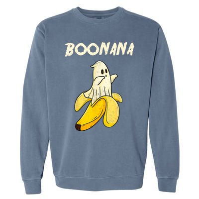 Boonana Funny Cute Banana Ghost Halloween Banana Lover Gifts Garment-Dyed Sweatshirt