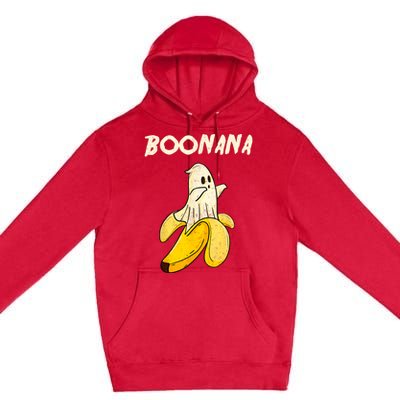 Boonana Funny Cute Banana Ghost Halloween Banana Lover Gifts Premium Pullover Hoodie