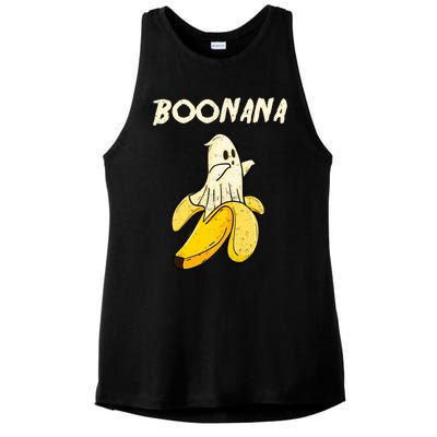 Boonana Funny Cute Banana Ghost Halloween Banana Lover Gifts Ladies PosiCharge Tri-Blend Wicking Tank