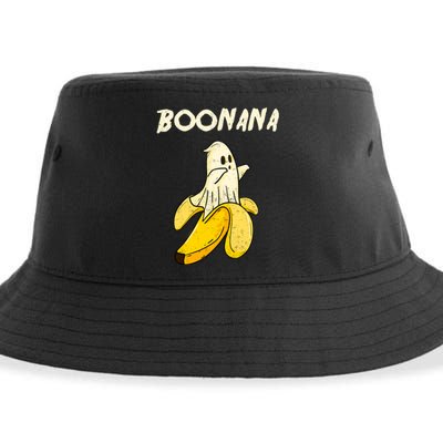 Boonana Funny Cute Banana Ghost Halloween Banana Lover Gifts Sustainable Bucket Hat