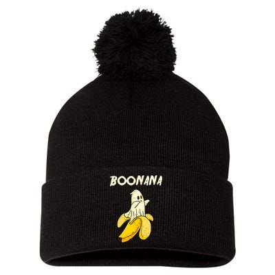 Boonana Funny Cute Banana Ghost Halloween Banana Lover Gifts Pom Pom 12in Knit Beanie