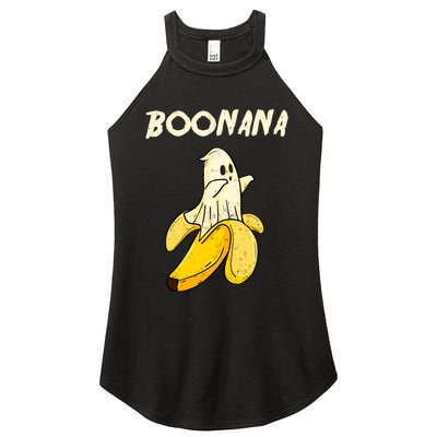 Boonana Funny Cute Banana Ghost Halloween Banana Lover Gifts Women's Perfect Tri Rocker Tank