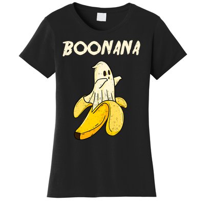 Boonana Funny Cute Banana Ghost Halloween Banana Lover Gifts Women's T-Shirt