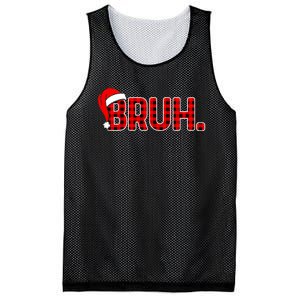 Bruh Funny Christmas Plaid Teens Xmas Pajamas Mesh Reversible Basketball Jersey Tank