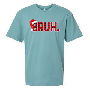 Bruh Funny Christmas Plaid Teens Xmas Pajamas Sueded Cloud Jersey T-Shirt