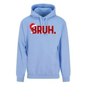 Bruh Funny Christmas Plaid Teens Xmas Pajamas Unisex Surf Hoodie