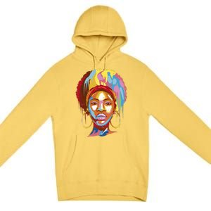 Black Female Color Drip Premium Pullover Hoodie