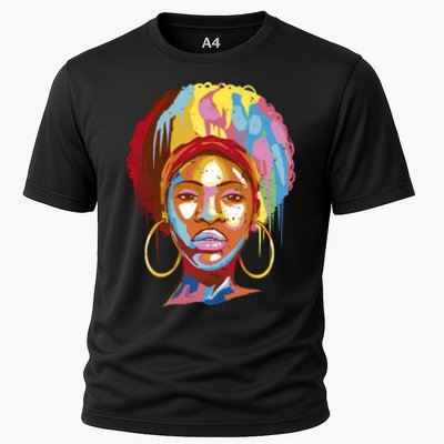 Black Female Color Drip Performance Shirt
