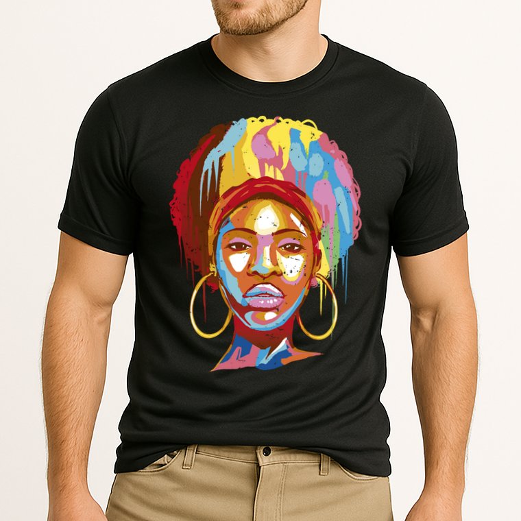 Black Female Color Drip Cooling Performance Crew T-Shirt