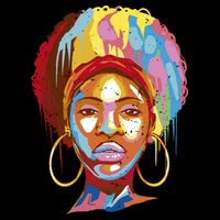 Black Female Color Drip Cooling Performance Crew T-Shirt