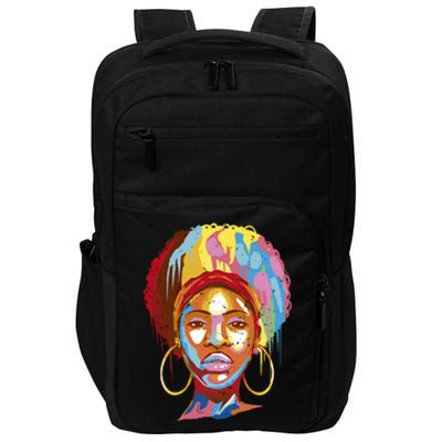 Black Female Color Drip Impact Tech Backpack