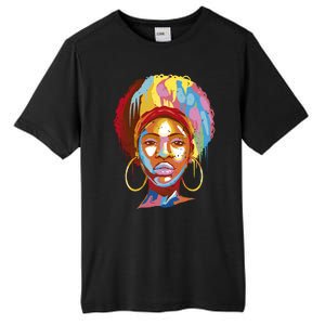 Black Female Color Drip Tall Fusion ChromaSoft Performance T-Shirt