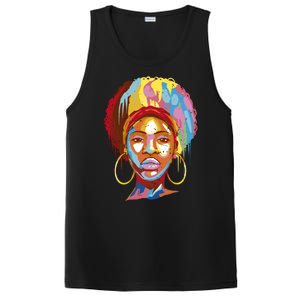 Black Female Color Drip PosiCharge Competitor Tank