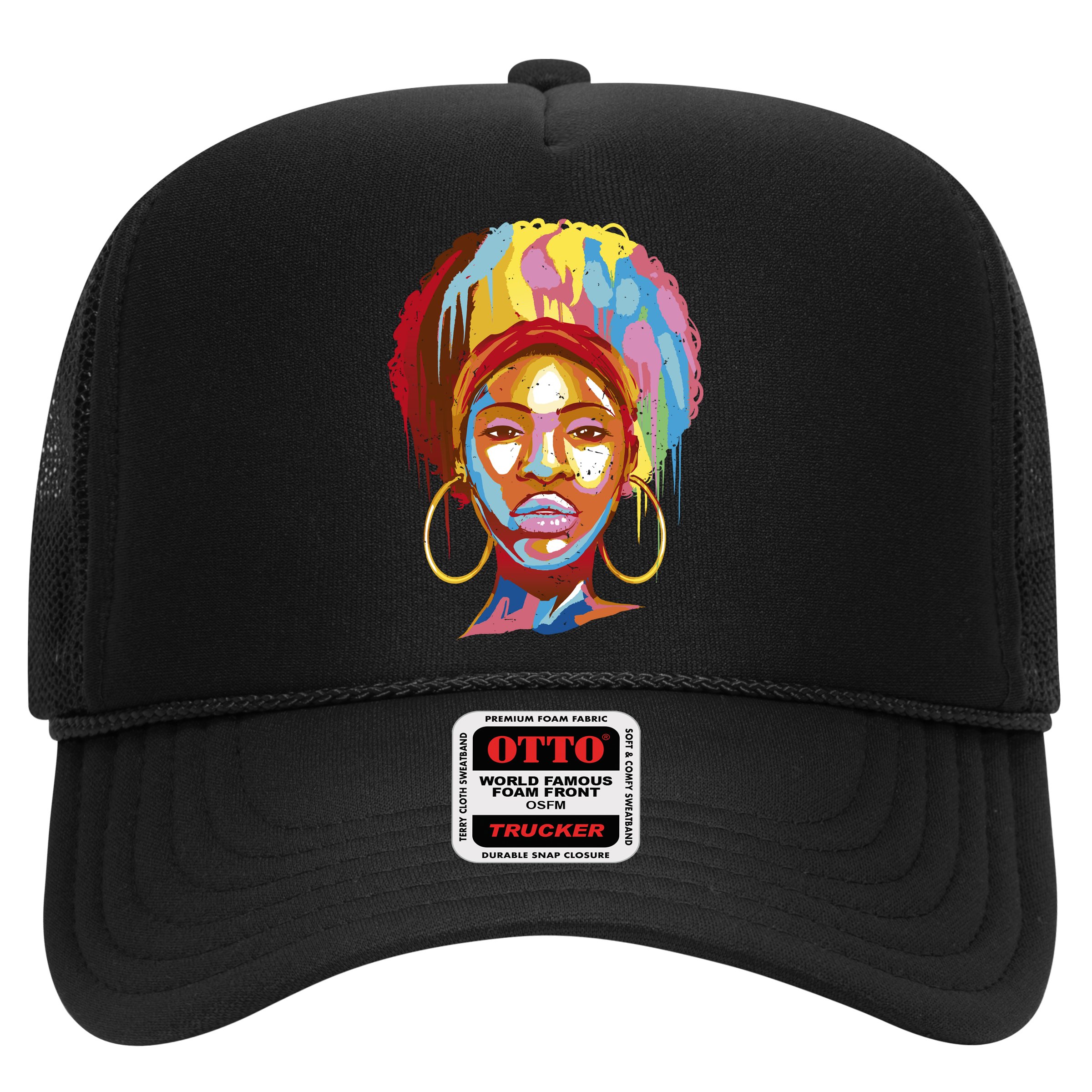 Black Female Color Drip Hat