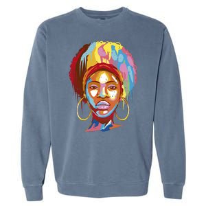 Black Female Color Drip Garment-Dyed Sweatshirt