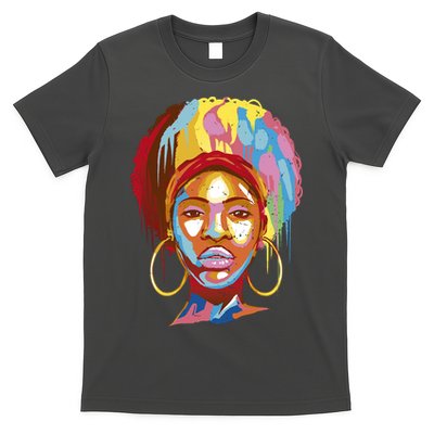Black Female Color Drip T-Shirt
