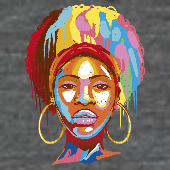 Black Female Color Drip T-Shirt