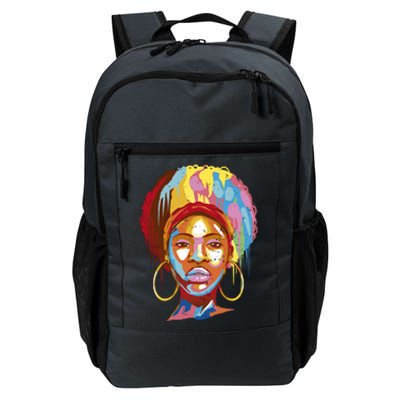 Black Female Color Drip Daily Commute Backpack