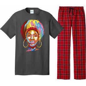 Black Female Color Drip Pajama Set