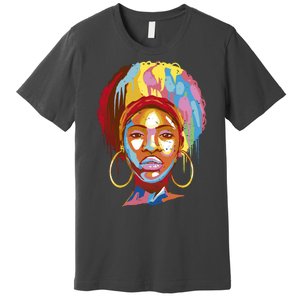 Black Female Color Drip Premium T-Shirt