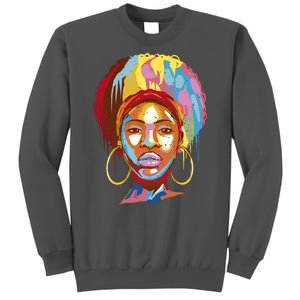 Black Female Color Drip Tall Sweatshirt