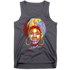 Black Female Color Drip Tank Top