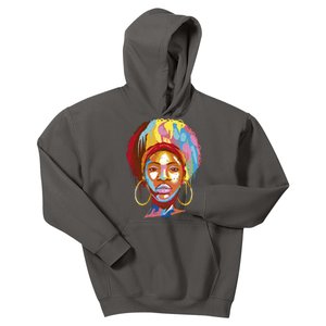 Black Female Color Drip Kids Hoodie