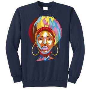 Black Female Color Drip Sweatshirt