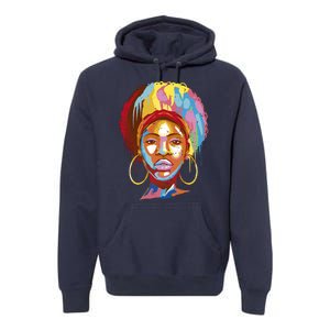 Black Female Color Drip Premium Hoodie