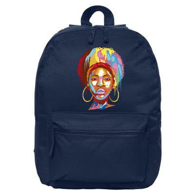 Black Female Color Drip 16 in Basic Backpack