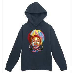 Black Female Color Drip Urban Pullover Hoodie