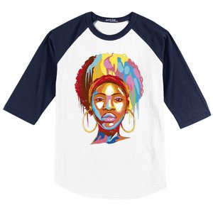 Black Female Color Drip Baseball Sleeve Shirt