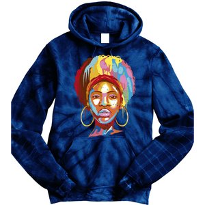 Black Female Color Drip Tie Dye Hoodie