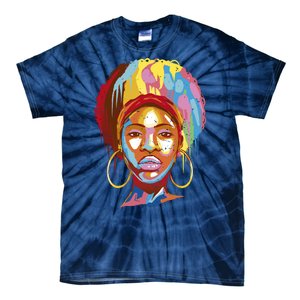 Black Female Color Drip Tie-Dye T-Shirt