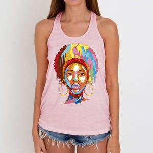 Black Female Color Drip Women's Knotted Racerback Tank