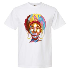 Black Female Color Drip Garment-Dyed Heavyweight T-Shirt