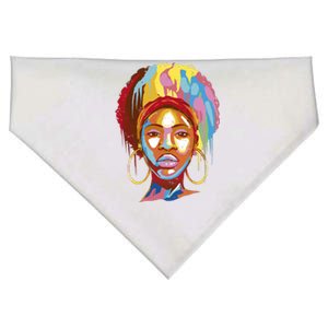 Black Female Color Drip USA-Made Doggie Bandana