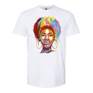 Black Female Color Drip Softstyle CVC T-Shirt