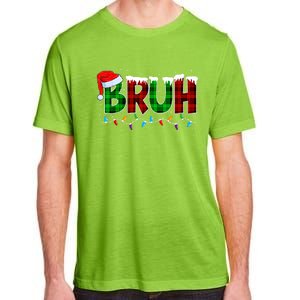 Bruh Funny Christmas Buffalo Plaid Xmas Pajamas Adult ChromaSoft Performance T-Shirt