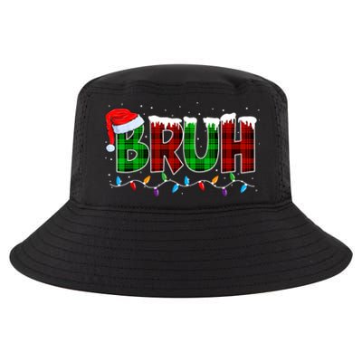 Bruh Funny Christmas Buffalo Plaid Xmas Pajamas Cool Comfort Performance Bucket Hat